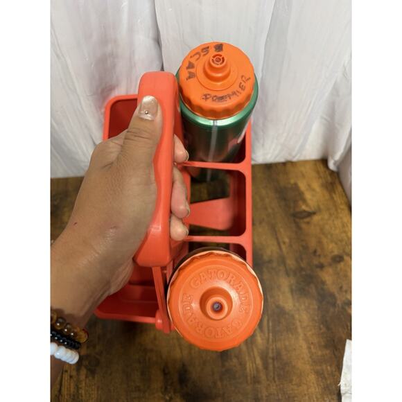 Gatorade 6 Pack 32oz Sports Football Water Squeeze Bottle Carrier Holder Orange - Picture 10 of 10